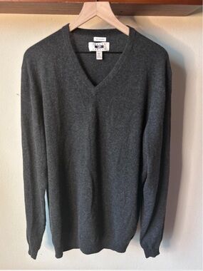 Joseph Abboud Dark Charcoal V-Neck Sweater